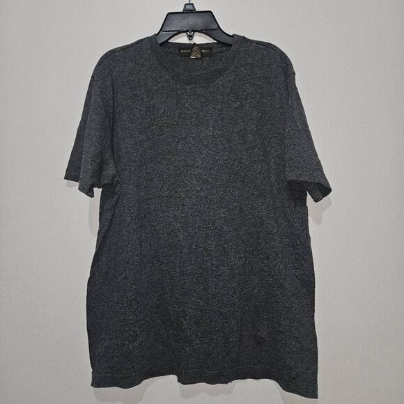 Banana Republic Cotton Men T-Shirt Size M Grey Crew Neck Short Sleeve - Picture 1 of 4